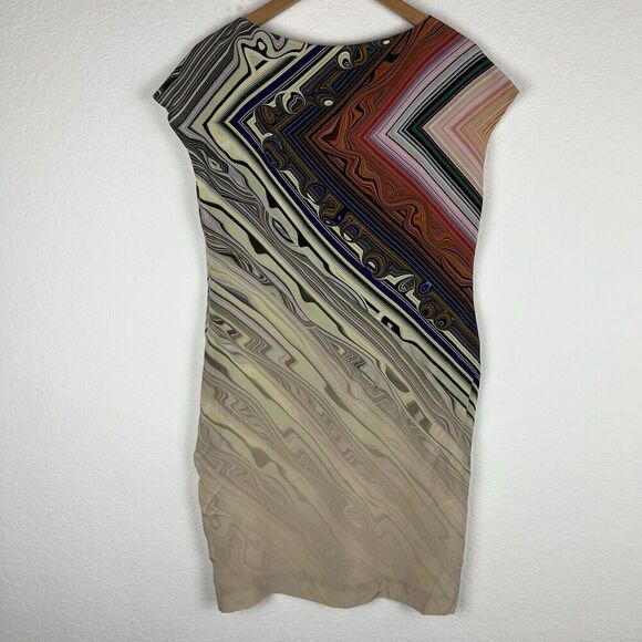 ESCADA silk Peacock Fantasy Dress Midi Elegant 40​​ - Picture 2 of 4